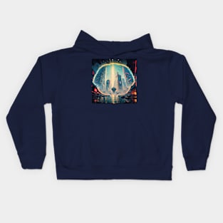 Panda Bear Hidden Image in Cityscape Kids Hoodie